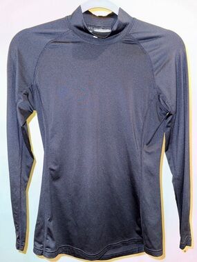 Lands' End Navy Long-Sleeve Mock Neck Performance Shirt